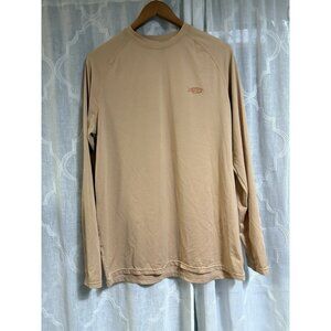 AFTCO Aftech Mens Medium Geaux Fly Long Sleeve Fishing Shirt Orange Breathable